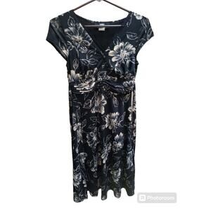 Vintage B Moss Y2K Black Floral Dress Size S